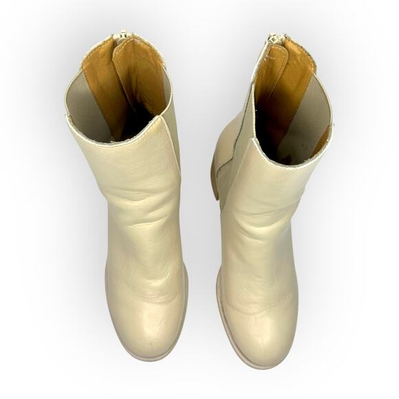 Oasis Society Women's Cora Tall Ankle Boot Size 7.5 Off White Chelsea Bootie - Picture 9 of 11